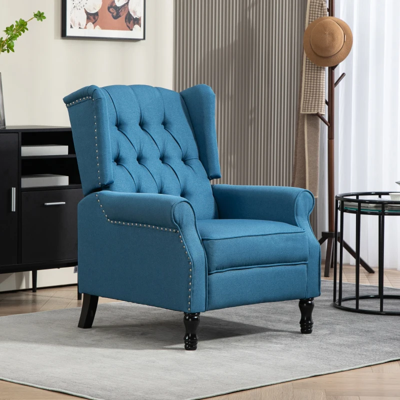 Best 150° Reclining Vintage Armchair, with footrest - Blue - Image 2
