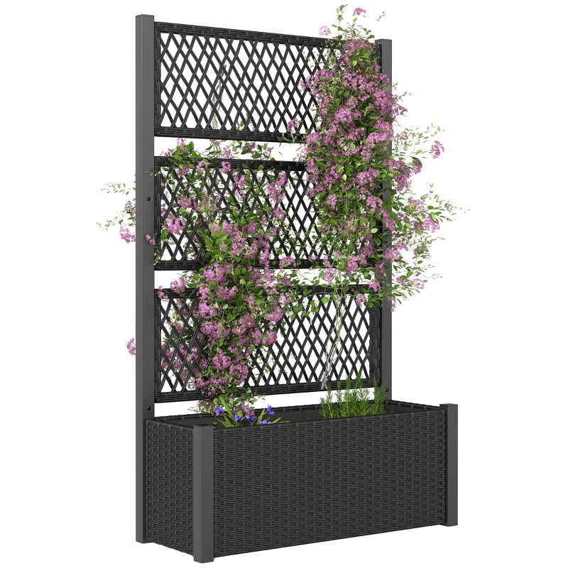 Best Garden Planter Box with Trellis, Liner for Climbing Plants, Vegetables, Flowers, 90 x 35 x 148 cm, Charcoal Grey - Image 10