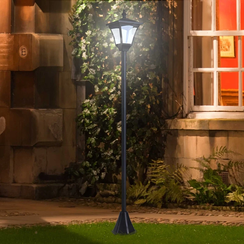 Best Outdoor Garden Solar Post Lamp Photosensitive LED Lantern Bollard Pathway 1.2M Tall Black - Image 2