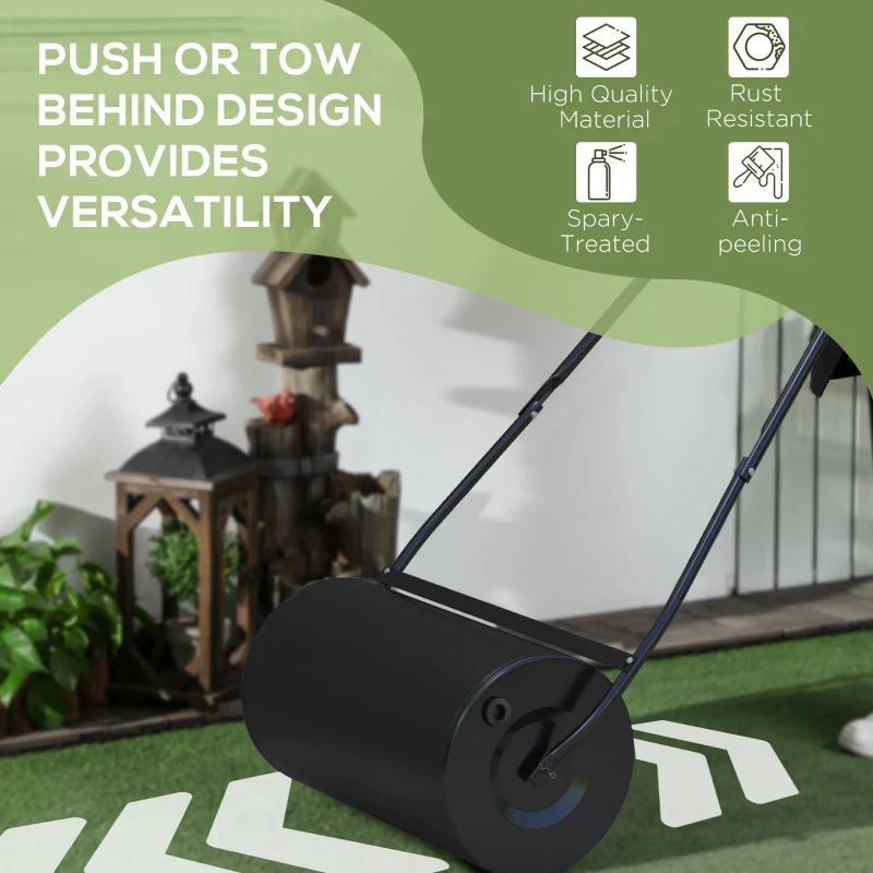 DURHAND Heavy Duty Garden Lawn Roller Push Tow Water Sand Filled 46L Equipment Manual Push Rolling Drum - Image 6