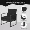 Best 2 Seater Rattan Coffee Set-Black - Image 6
