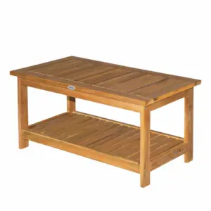 Best 45 x 90cm Acacia Wood Two-Tier Garden Table