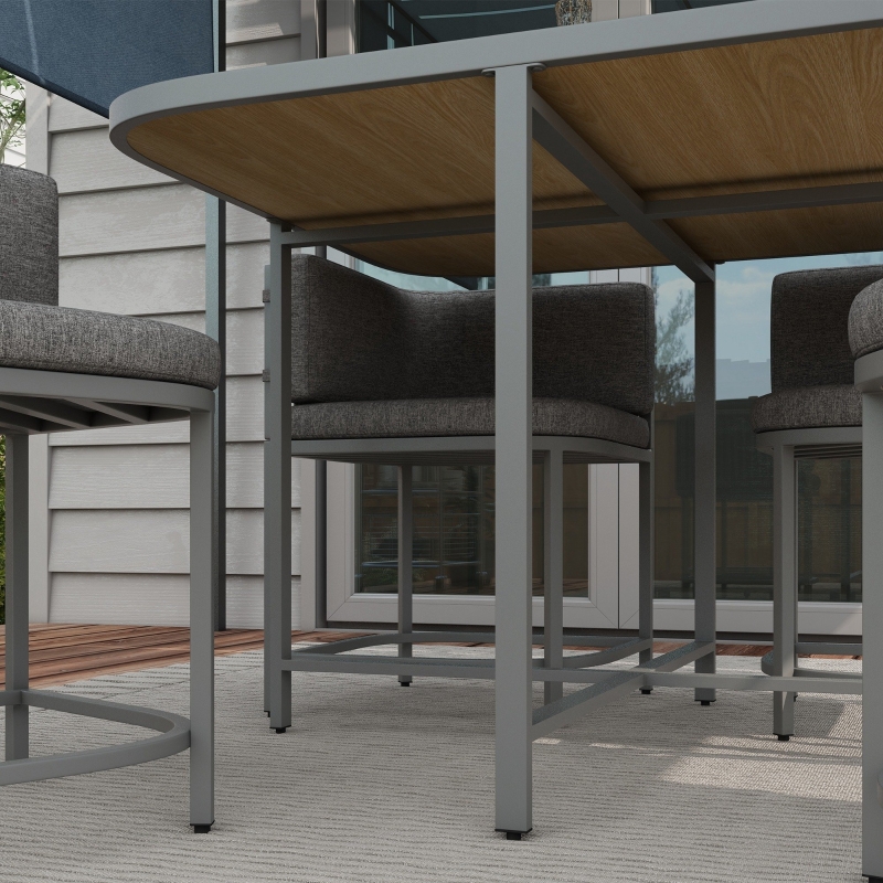 Best 4-Seater Rattan Cube Garden Furniture Set with Cushions - Grey - Image 9