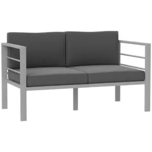 Best Two-Seater Aluminium Garden Sofa - Grey