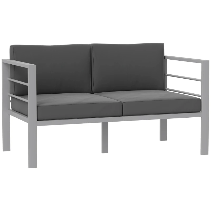 Best Two-Seater Aluminium Garden Sofa - Grey