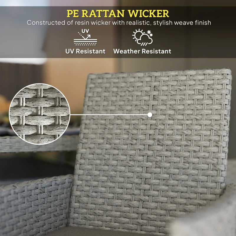 Best Seven-Piece Rattan Dining Set - Grey - Image 5