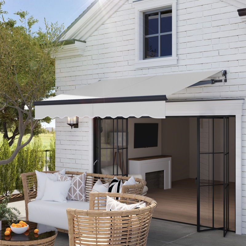Best 2.5 x 2m Electric Awning with Remote Controller, Aluminium Frame DIY Retractable Awning, UV30+ Sun Shade Canopy for Garden Patio Deck Door Window, Light Grey - Image 10