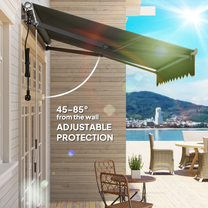 Best 3 x 2.5m Electric Awning with Remote Controller, Aluminium Frame DIY Retractable Awning, UV30+ Sun Shade Canopy for Garden Patio Deck Door Window, Dark Grey - Image 6