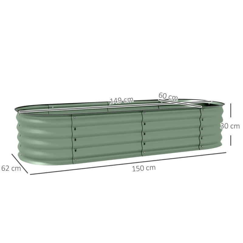 Best Galvanised Raised Garden Bed, Metal Planter Box with Safety Edging, for Flowers, Herbs, Succulents, Green - Image 3