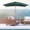 Best 2 x 3m Wooden Garden Parasol Umbrella Outdoor Sun Shade Canopy, Green - Image 13
