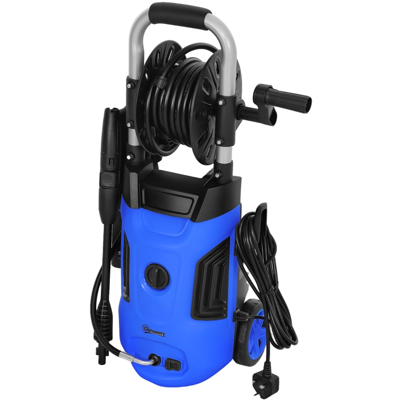 Best 1800W High Pressure Washer, 150 Bar Pressure, 420 L/h Flow, Portable Power Washer Jet Wash Cleaner with Adjustable Nozzle, 6M Hose, Hose Reel, Steel Handle for Home Patio Car Driveway, Blue - Image 11
