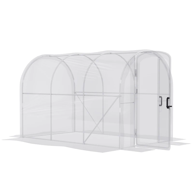 Best Polytunnel Greenhouse Walk-in Grow House with PE Cover, Door and Galvanised Steel Frame, 3 x 2 x 2m, Clear
