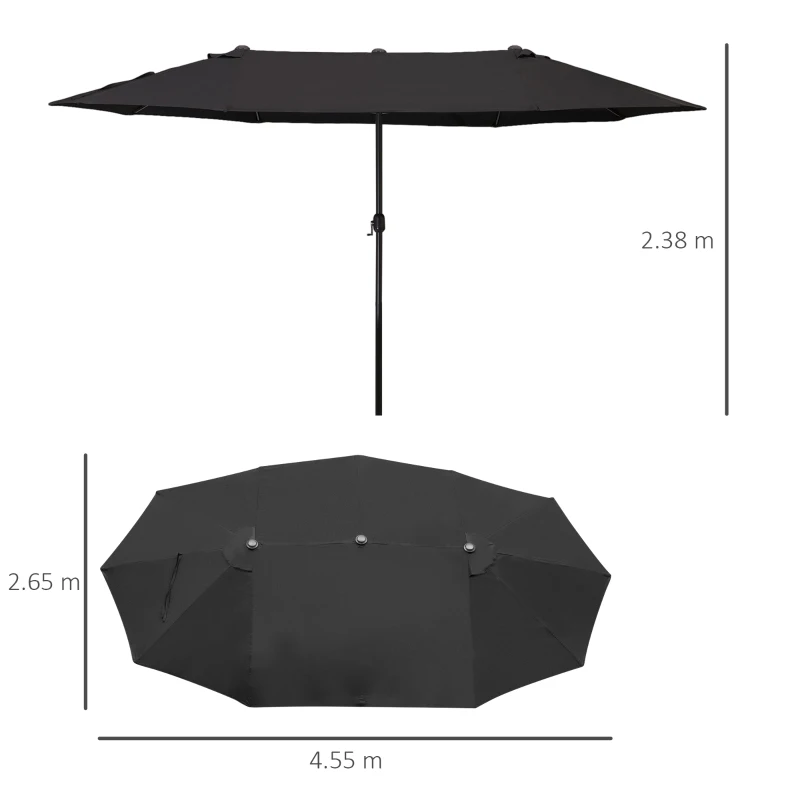Best 4.6m Canopy Parasol - Black - Image 3