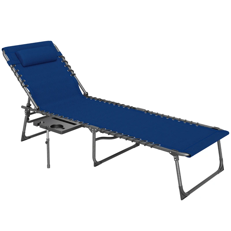 Best Five-Position Reclining Sun Lounger - Dark Blue