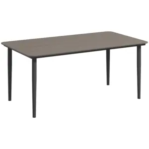 Best Garden Table, Outdoor Dining Table for 6 People, 160 x 90 x 74 cm, with Rust Resistant Metal Frame, WPC Top, for Balcony, Terrace, Dark Grey
