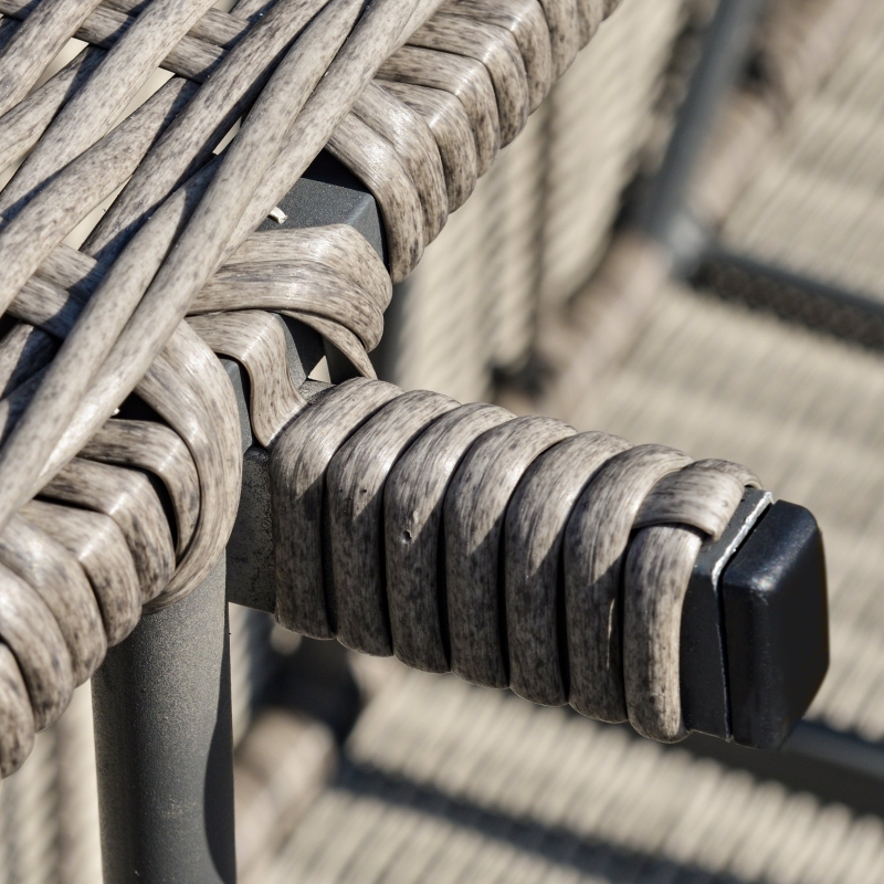 Best 8-Seater Outdoor PE Rattan Sofa Set Conversation Set w/ Fire Pit Table, L-Shape Sofa, Footstool and Furniture Cover - Image 11