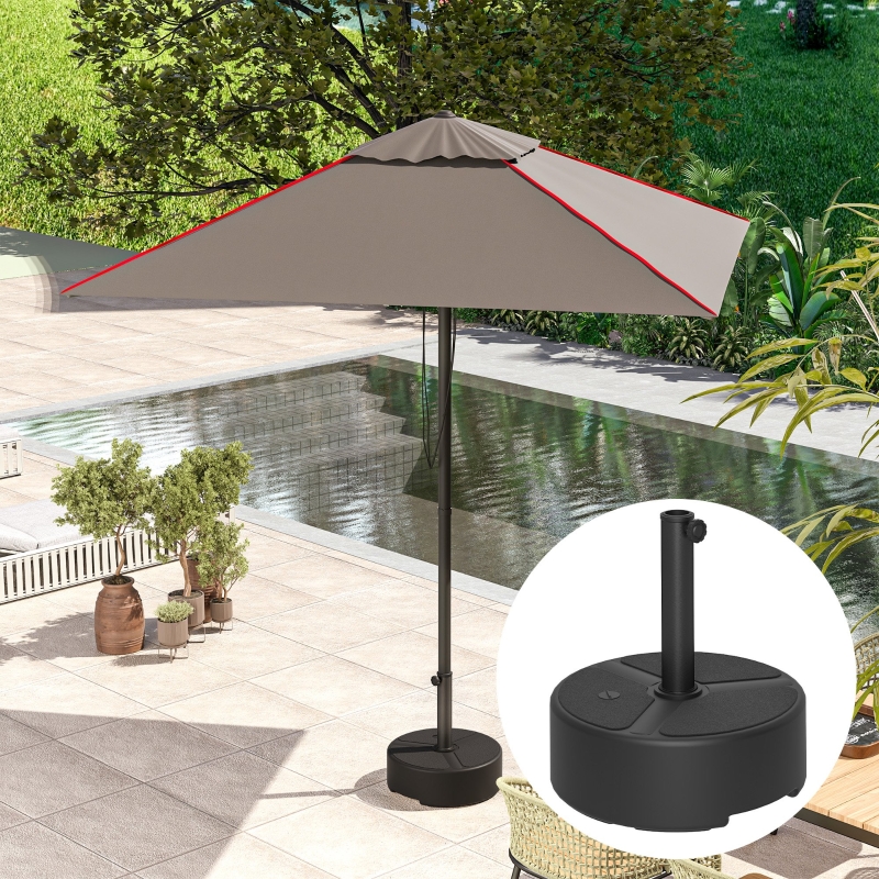 Best Round Garden Parasol Base, Garden Umbrella Stand Heavy Duty Parasol Base, Filled Up to 20kg with Stand or 18kg with Water for 38, 48 mm Poles, Black - Image 9