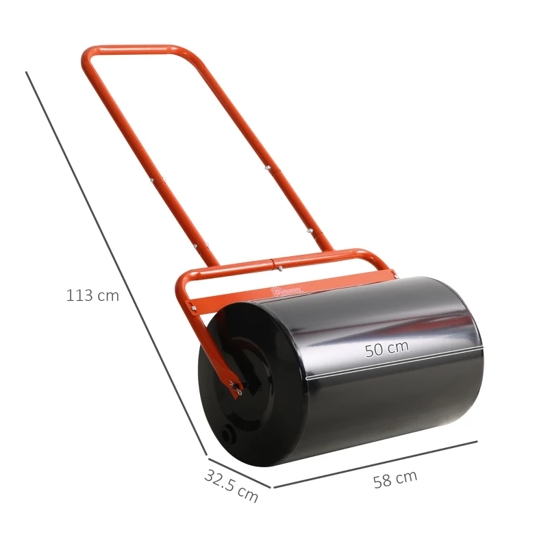 Best 38L Fillable Cylinder Steel Lawn Roller - Red - Image 3
