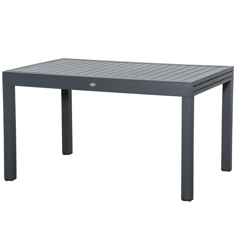 Best Extendable Garden Table 135-270cm x 90cm x 75cm, 10 Seater Outdoor Dining Table with Aluminium Frame for Lawn, Balcony and Backyard, Grey - Image 11