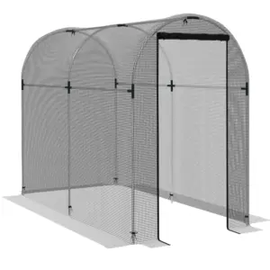 Best Galvanised Steel Fruit Cage, Plant Protection Tent with Zipped Door, 1.2 x 2.4 x 1.9m, Black