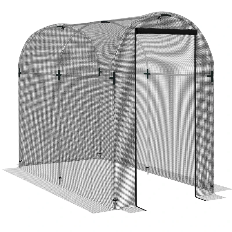 Best Galvanised Steel Fruit Cage, Plant Protection Tent with Zipped Door, 1.2 x 2.4 x 1.9m, Black