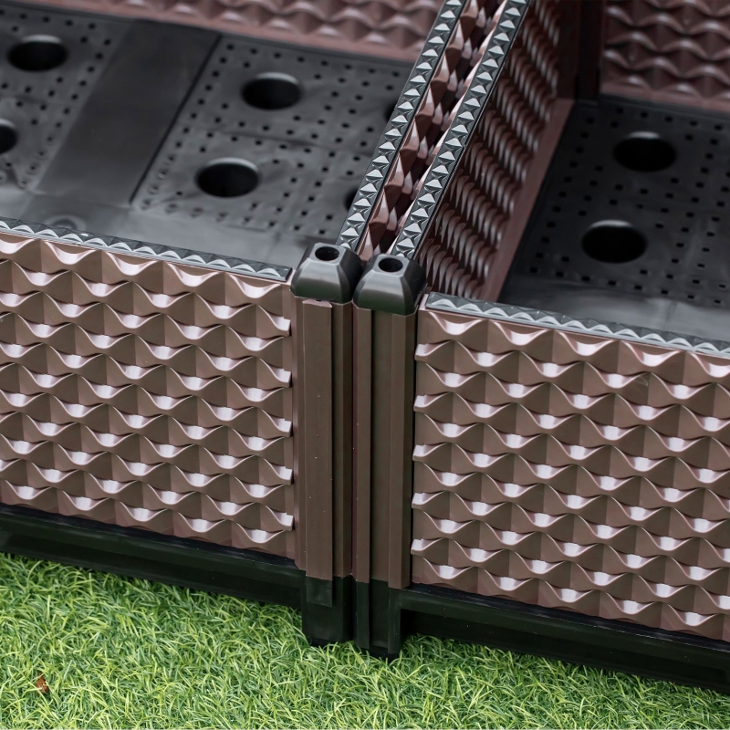 Best 50cm x 50cm x 46.5cm Set of 4 41L Garden Raised Bed Kit, PP DIY Elevated Planter Box, Flower Vegetables Planting Container with Self-Watering Design and Drainage Holes - Image 9