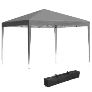 Best 3 x 3 m Garden Pop Up Gazebo Marquee Party Tent Wedding Canopy, Height Adjustable with Carrying Bag, Grey