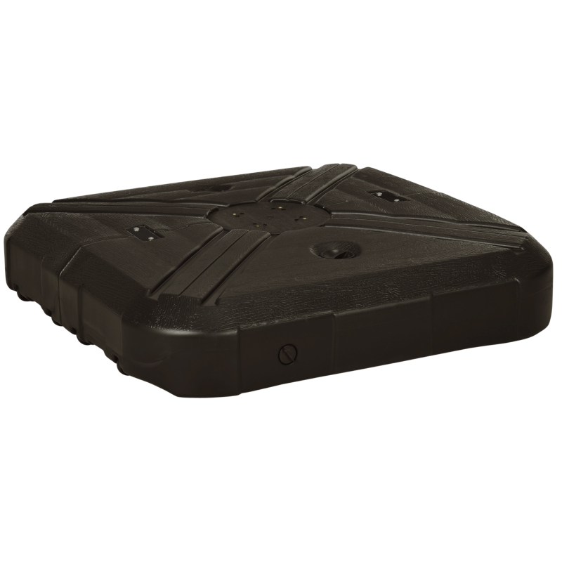 Best Fillable Cantilever Parasol Base Weights with Steel Cross Base, Garden Umbrella Stand Weight with Wheels, 195kg Sand or 170kg Water Filled, Coffee - Image 11