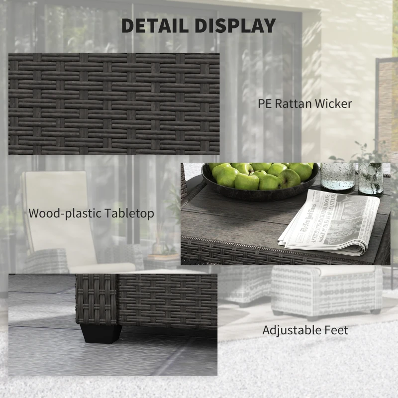 Best 5-Piece Rattan Garden Furniture Set with Cushions - Brown - Image 7