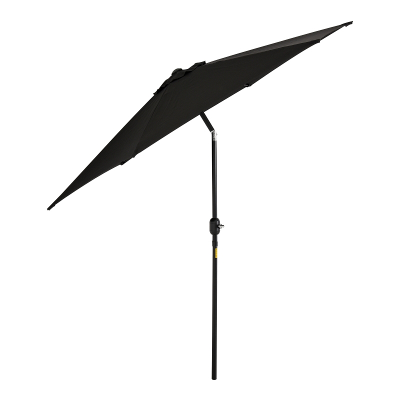 Best 2.6M Garden Parasol Umbrella with Tilt and Crank, Outdoor Sun Parasol Sunshade Shelter with Aluminium Frame, Black - Image 12