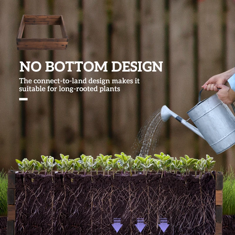 Best 128L Wooden Raised Beds for Garden Planter Grow Containers For Outdoor Patio Plant Flower Vegetable 80L x 80W x 22.5H cm - Image 5