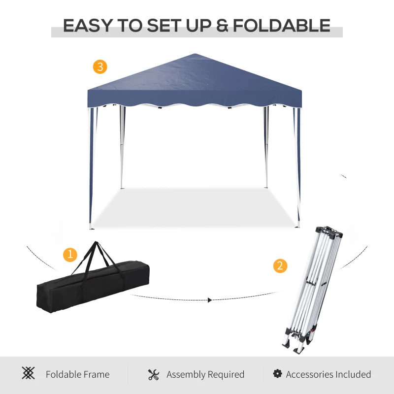 Best 3 x 3cm Adjustable Height Pop-Up Gazebo, with Bag - Blue - Image 5