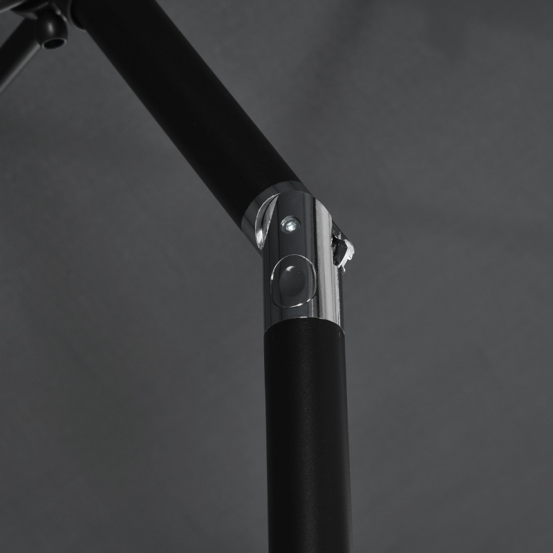 Best 3x2m Patio Parasol Garden Umbrellas Canopy with Aluminium Tilt Crank Rectangular Sun Shade Steel, Black - Image 9