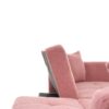 Convertible Sofa Bed with Adjustable Backrest, Gold Legs, Side Pockets, Sherpa Fabric Sleeper Sofa for Bedroom, 176L x 64W x 75H cm, Pink - Image 10