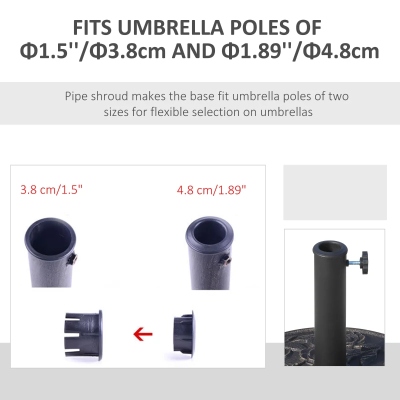Best 9kg Garden Parasol Base, Round Resin Cast Iron Effect Sun Umbrella Base, Outdoor Umbrella Stand for 38mm or 48mm Outdoor Umbrella Poles, Bronze Tone - Image 6