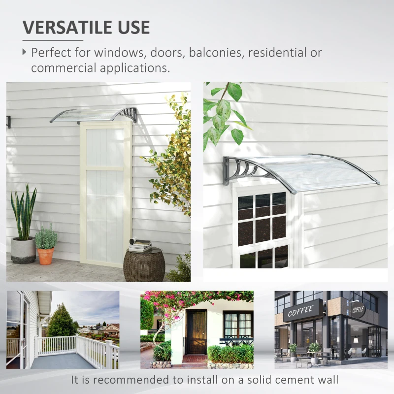 Best Door Canopy Awning Outdoor Window Rain Shelter Cover for Front/Back Door Porch Clear 100 x 75cm - Image 6
