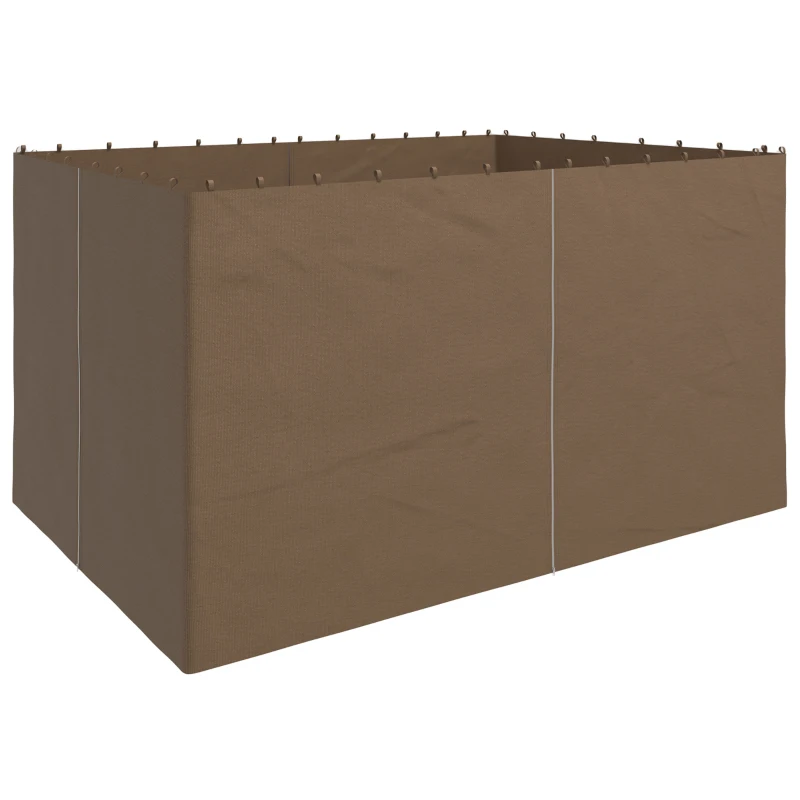 Best Set of Four 3 x 4m Gazebo Replacement Walls - Dark Brown