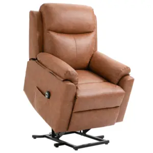 Best Faux Leather 70° Electric Riser Recliner Chair - Brown