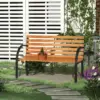 Best Garden Bench, 122Lx60Wx80H cm-Steel/Wood - Image 2