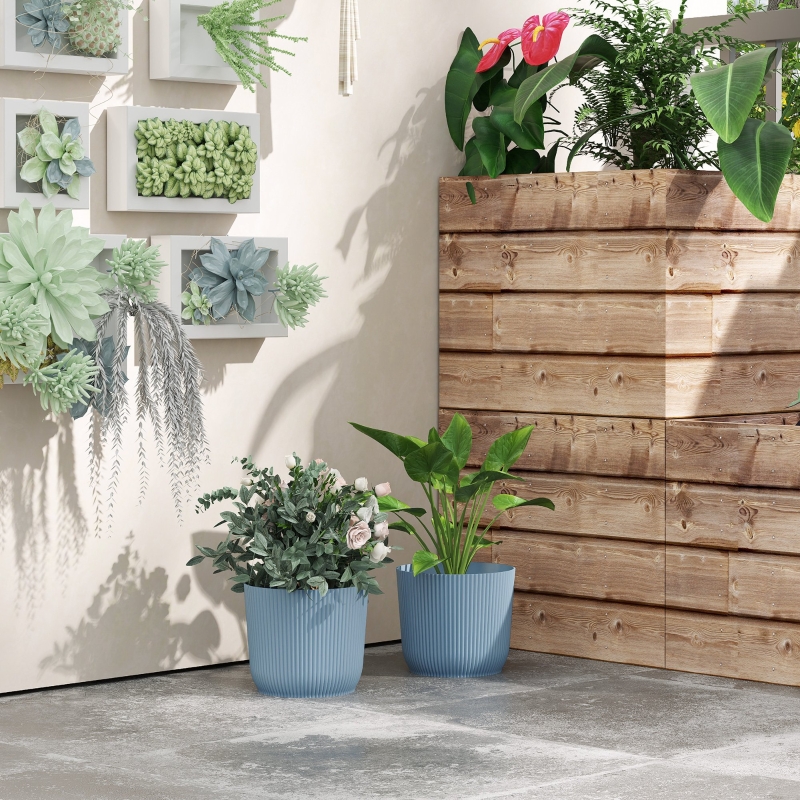 Best Set of Two Ф22cm Planters - Blue - Image 10