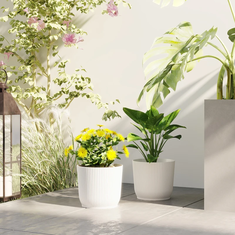 Best Set of Two Ф22cm Planters - White - Image 2
