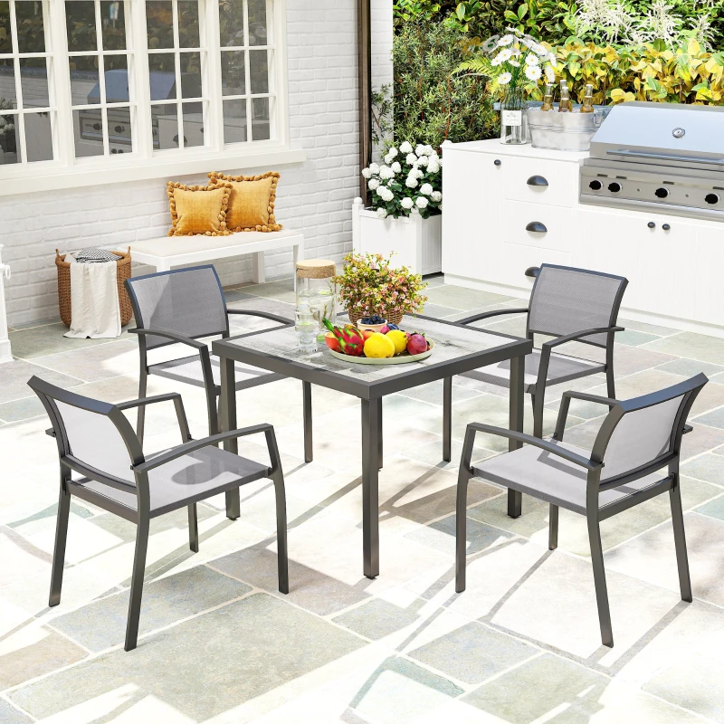 Best Five-Piece Outdoor Garden Dining Set - Grey - Image 2