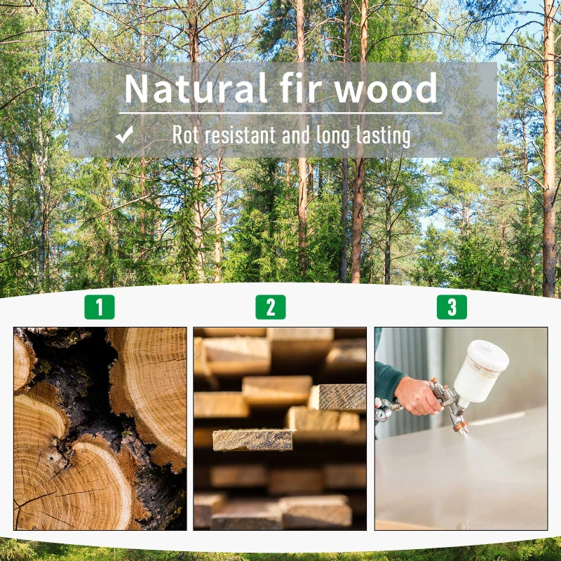 Best 72.5 x 31.5 x 149.5 cm 45L Garden Wooden Pine Trough Planter with Topped Trellis Climbing Plants Flower Raised Bed, Carbonised Finish - Image 7