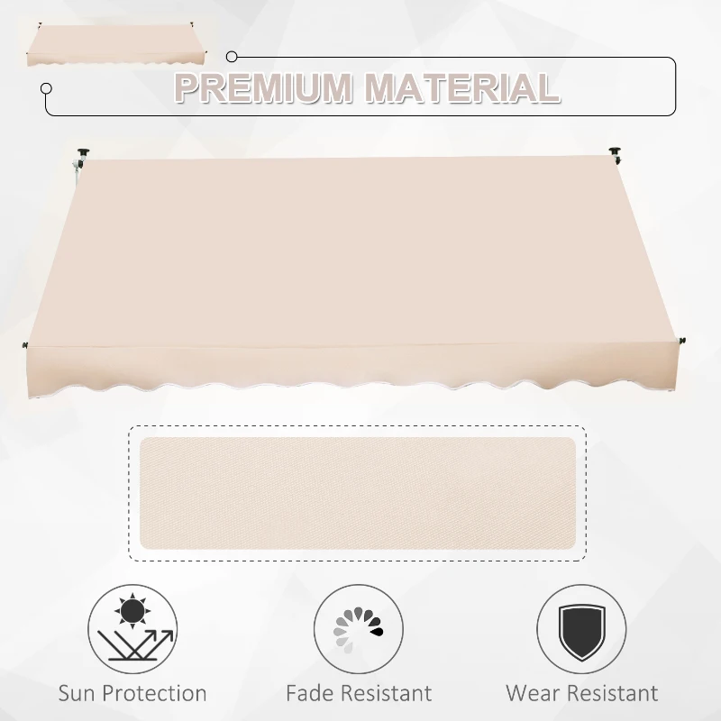 Best 3x1.5m Adjustable Outdoor Aluminium Frame Awning Beige - Image 4