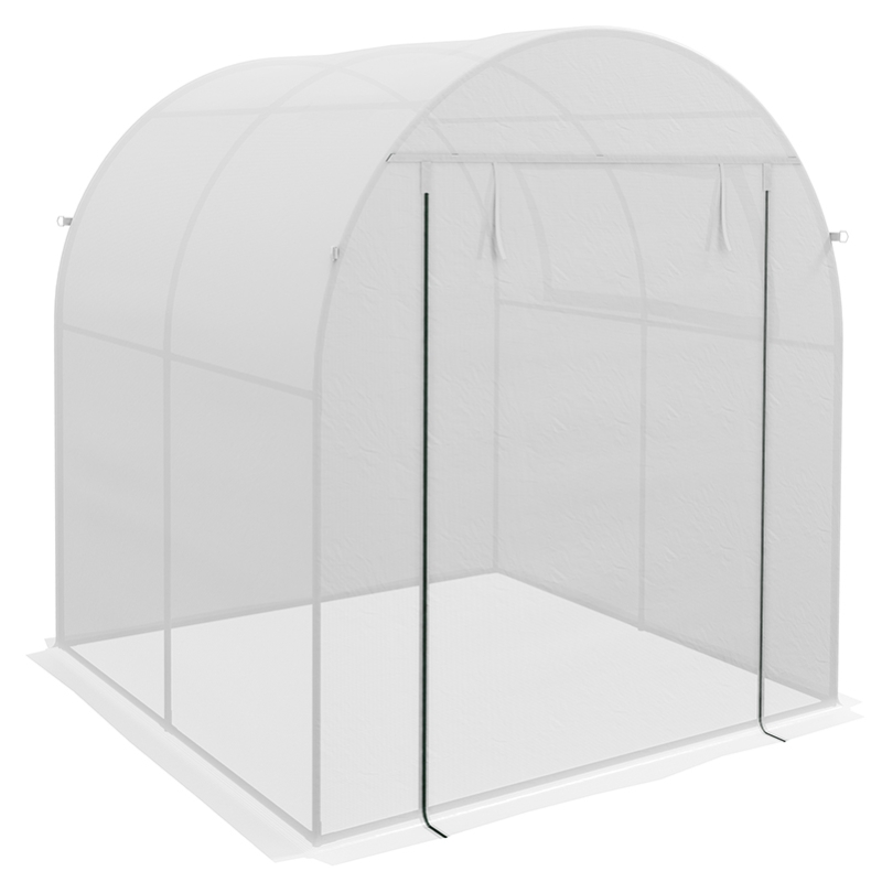 Best Walk in Polytunnel Greenhouse, Green House for Garden with Roll-up Window and Door, 1.8 x 1.8 x 2 m, White - Image 11