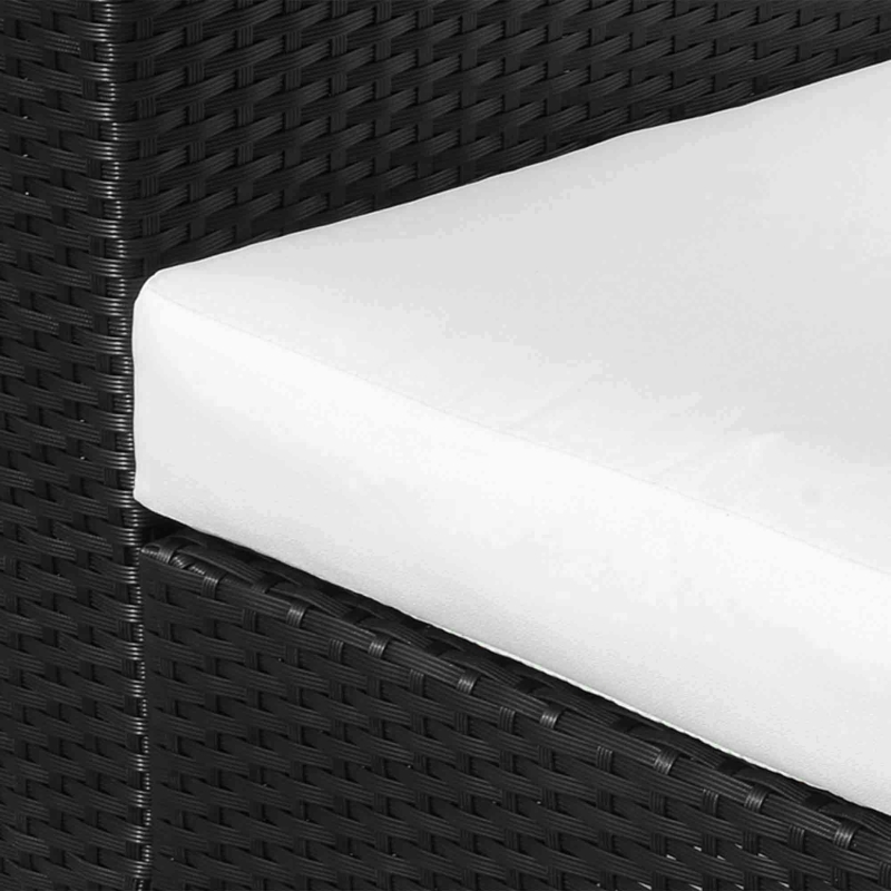 Best Single Seater Rattan Chair Sofa with 10 cm Thick Padded Cushion, All-Weather PE Wicker Weave Garden Armchair with Armrests, Black - Image 9