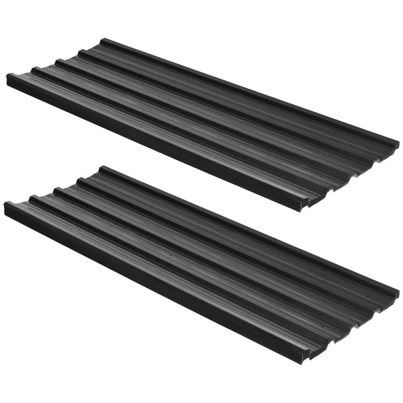 Best Corrugated Roofing Sheets, Pack of 24, Galvanised Metal Roofing Sheets for Greenhouse, Garage, Storage Shed, Carport, 129 x 45cm, Dark Grey