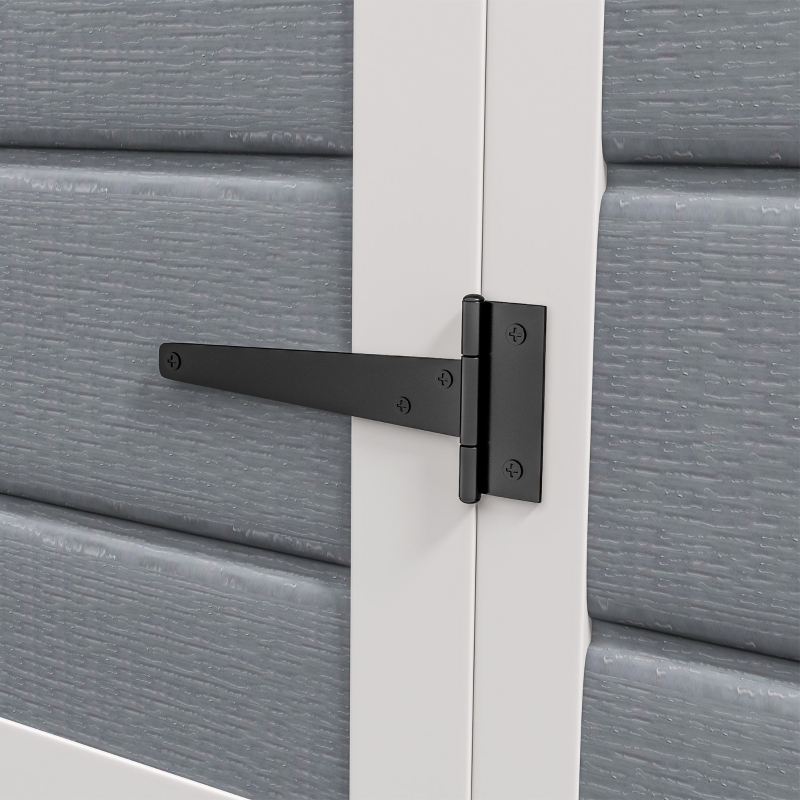 Best 6'x4.5' Garden Storage Shed, Lockable Garden Shed with Double Doors, Window, Vent and Plastic Roof, Grey - Image 9