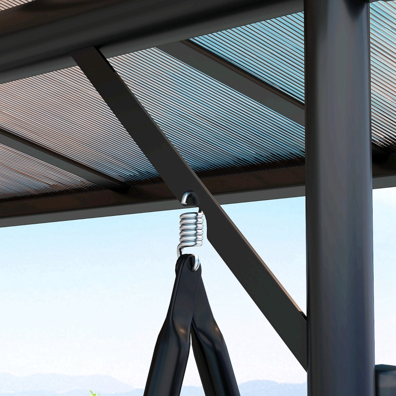 Best Convertible Three-Seater Swing Bench Bed - Dark Grey - Image 9