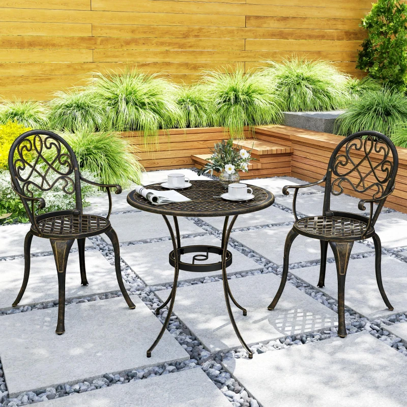 Best Three-Piece Elegant Aluminium Garden Set - Bronze Tone - Image 8